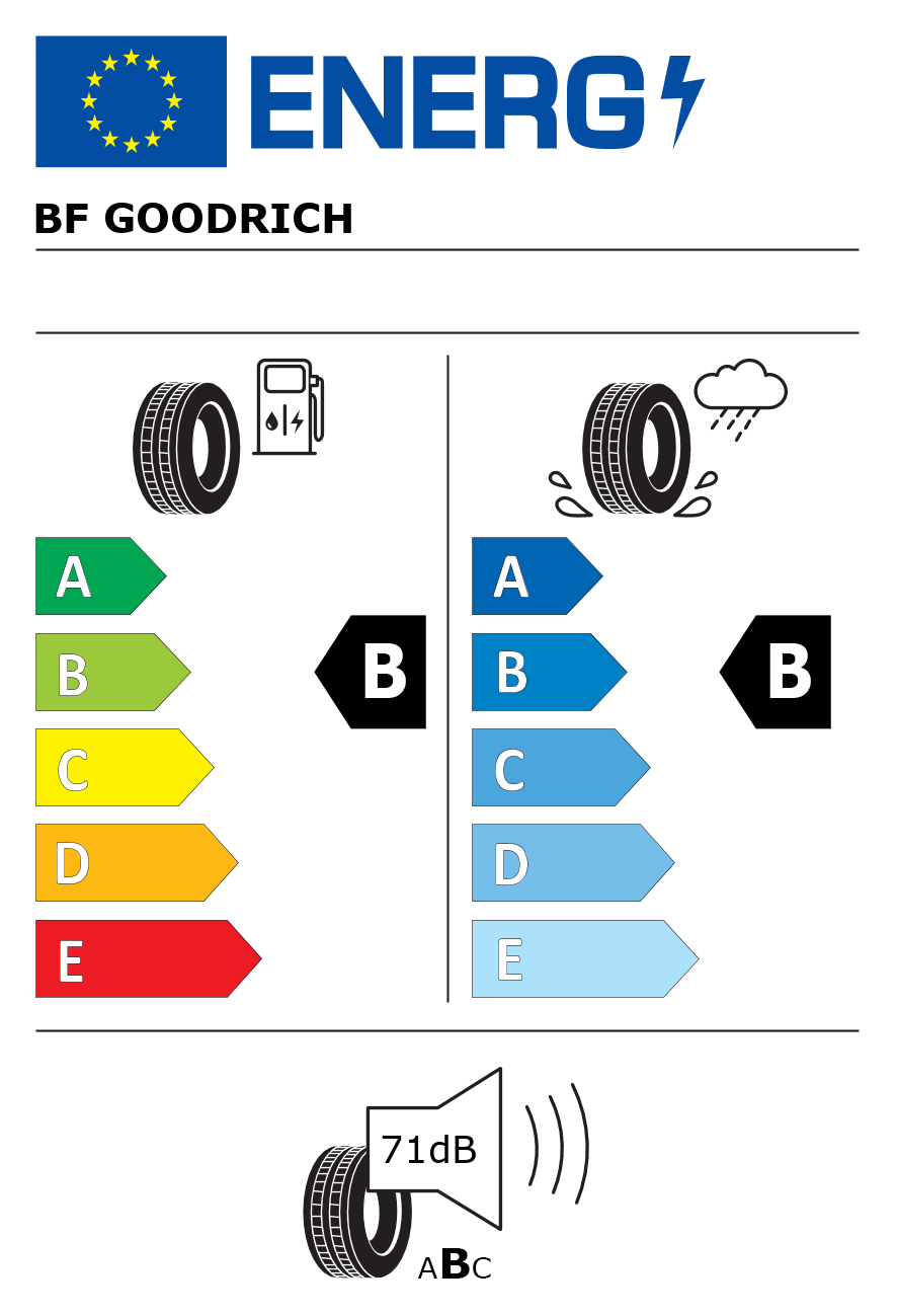 Etichetta energetica per Pneumatico BF GOODRICH 255/50 R19 107Y ADVANTAGE SUV ALL-SEASON M+S XL