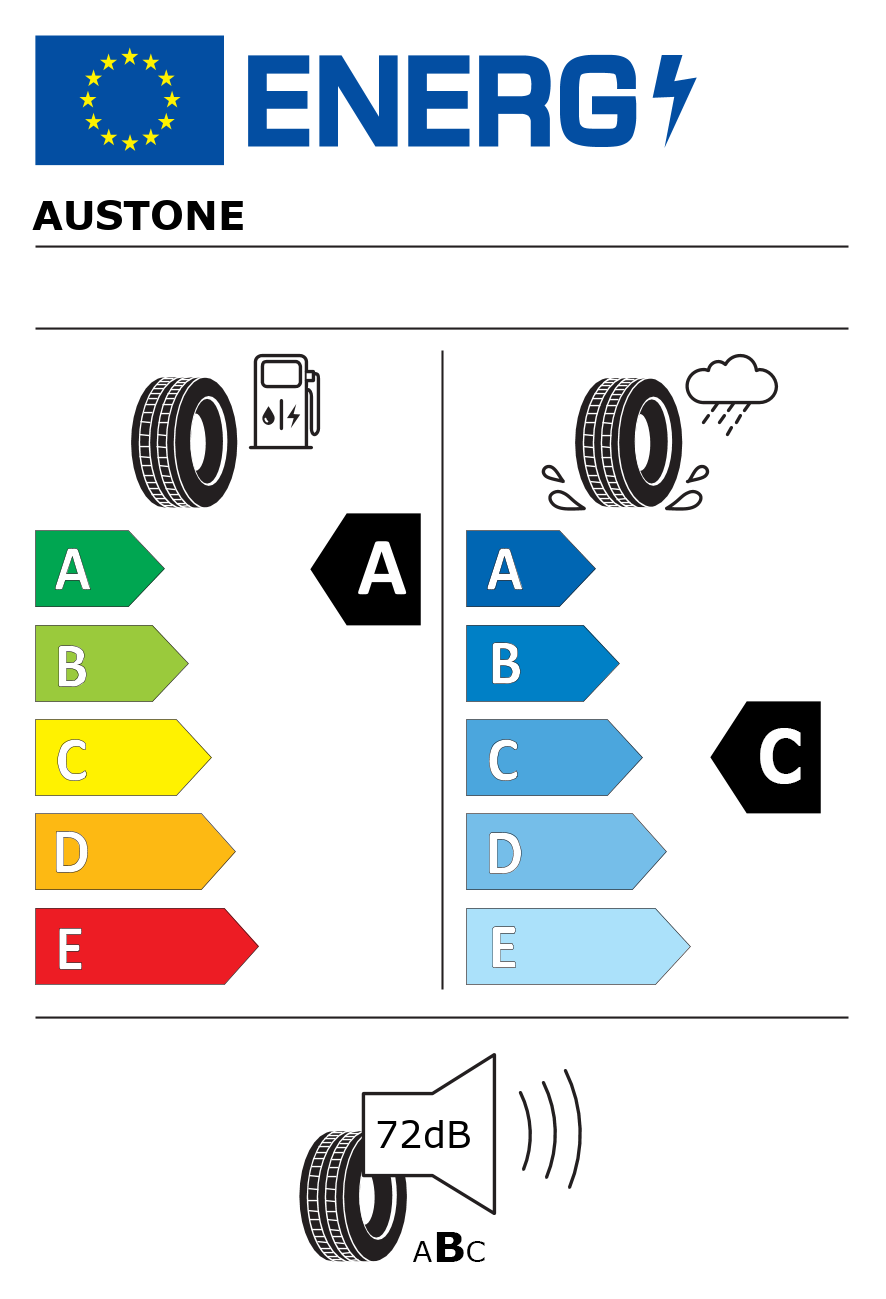 Etichetta energetica per Pneumatico AUSTONE 195/75 R16 107R ASR71 8PR C
